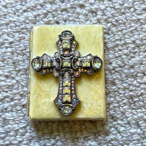 Jay Strongwater double folding enamel jewel cross travel frame